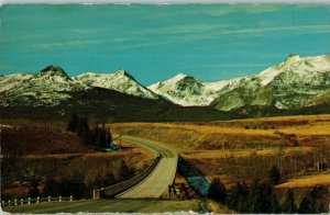 Bridges Postcard Panorama View of Glacier Park Mountains from Bridge Montana