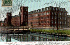 Maine Lewiston Androscoggin Mill and Canal 1906