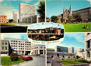 Greetings from Trondheim Norway Postcard Multiview 1970