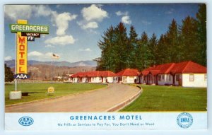 TILLAMOOK, Oregon OR ~ Roadside GREENACRES MOTEL c1950s Highway 101  Postcard
