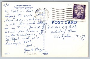 1961  Pocono Manor Inn   Pennsylvania  Postcard