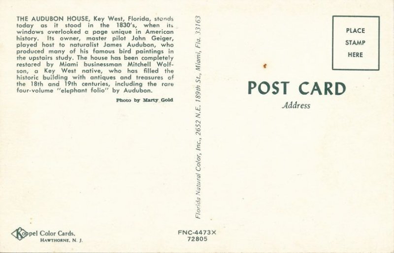 Key West FL, Florida - Audubon House