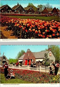 2~4X6 Postcards Holland MI Michigan DUTCH SCENES~WINDMILL ISLAND Gardens~Village