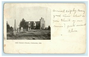1905 Old Christ's Church Colchester Canada 1816 Posted Antique Postcard 