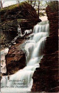 Amsterdam New York NY Waterfall Little Chuctanundo Antique Postcard UDB UNP 