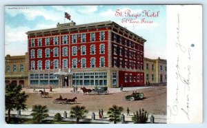 EL PASO, TX Texas ~ Street Scene ST. REGIS HOTEL 1906 Chromolitho Postcard