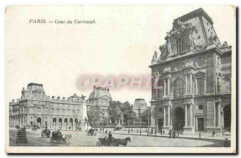 Old Postcard Paris Court of Carousel