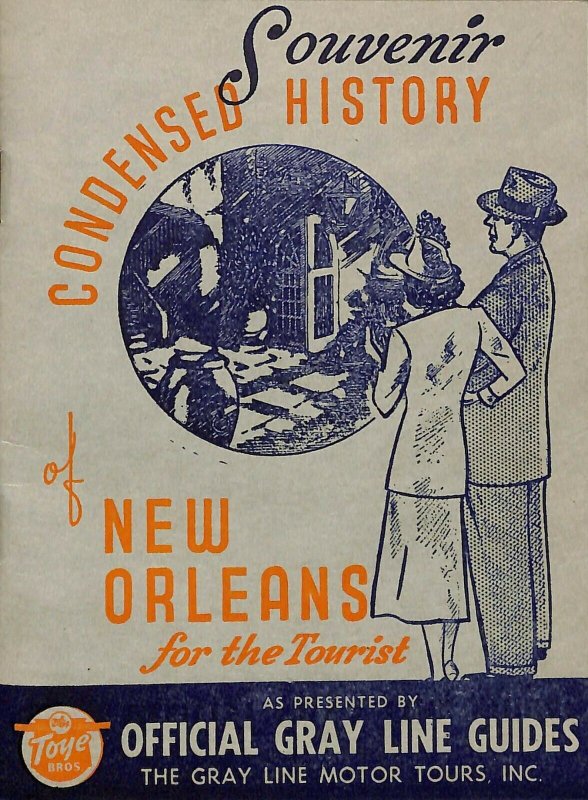 Gray Lines Bus Guide Condensed Souvenir History of New Orleans Advertising VTG