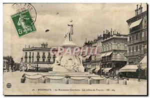 Old Postcard Bordeaux Gambetta The monument aisles Tourny