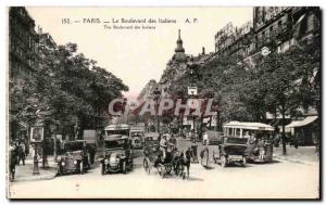 Paris Old Postcard of Italian Boulevard