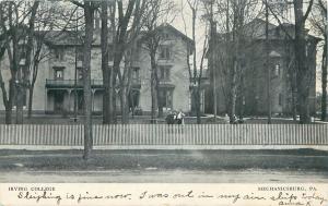 MECHANICSBURG PENNSYLVANIA STUDENTS POSING IRVING FEMALE COLLEGE POSTCARD c1907 