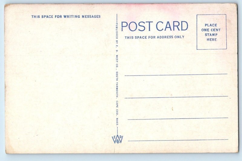 c1930 Massachusetts MA Postcard Came Down Cape Cod Auto Map Bay Nantucket Sound