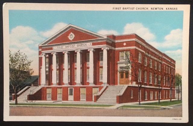 First Baptist Church, Newton, Kansas, C.T. American Art Colored 1940-29 