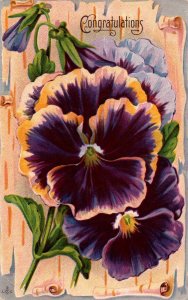 Congratulations!  Lovely Purple Flowers to make you smile - in 1914