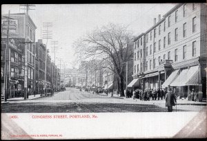 Maine PORTLAND Congress Street View G.W. Morris - Und/B