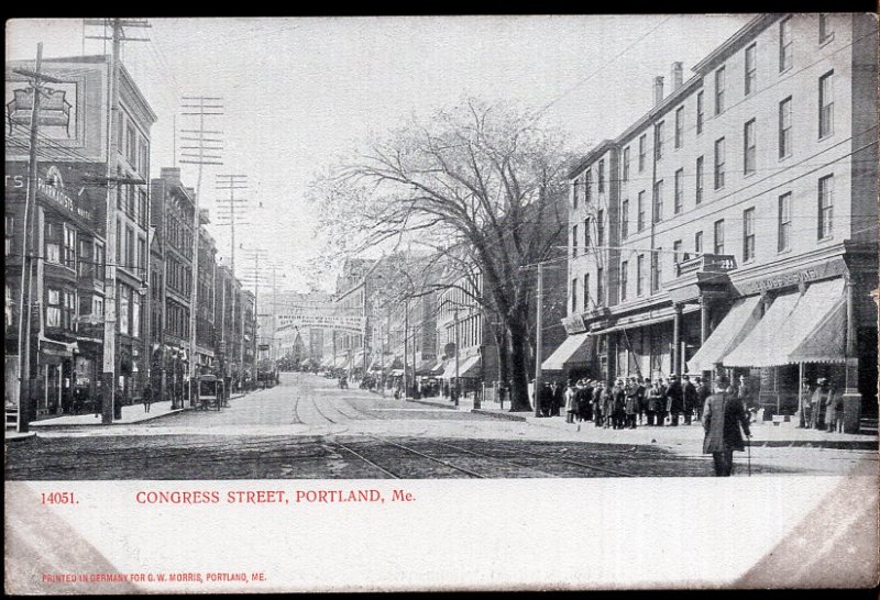 Maine PORTLAND Congress Street View G.W. Morris - Und/B