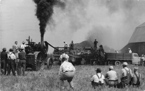 J66/ London Ohio RPPC Postcard c1974 Steam Tractor Harvest Farming  220