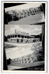 College Park Maryland Postcard Lord Calvert Inn Multiview c1940 Vintage Antique