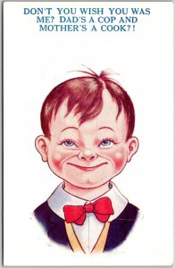 1924 Big Smile Baby Boy Red Ties Don't You Wish You As Me? Posted Postcard