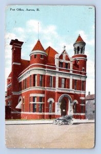 United States Post Office Building Aurora Illinois IL 1910 DB Postcard M8