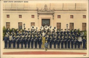 Kent Ohio Kent State College Marching Band Linen Vintage Postcard