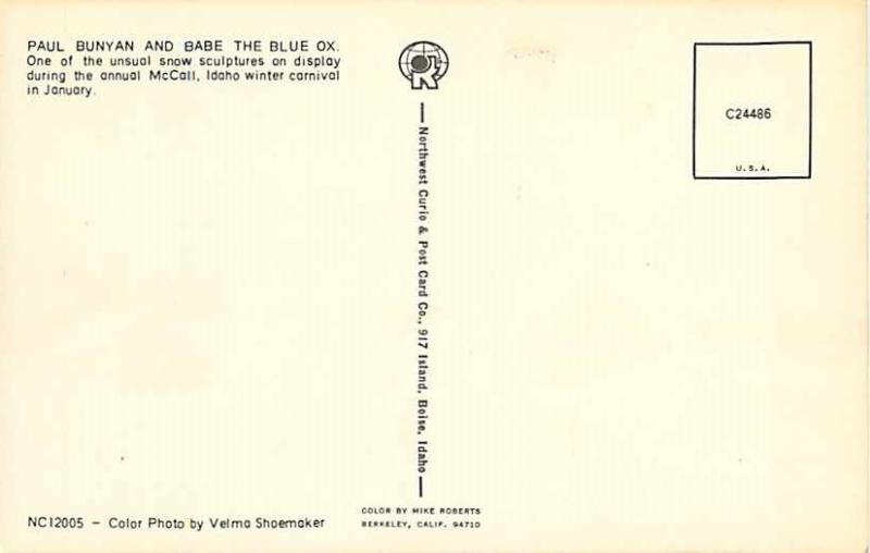 Unusual Snow Sculptures at McCall Idaho ID, Paul Bunyan PC