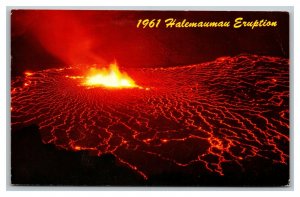 Vintage 1961 Postcard Halemaumau-Kilauea Volcano Eruption Hawaii National Park