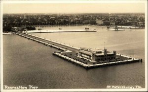 St. Petersburg Florida FL Recreation Pier Real Photo Vintage Postcard