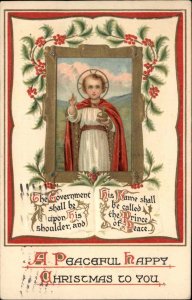 Tuck Christmas Art Nouveau Young Jesus in Robe c1910 Vintage Postcard