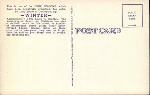 Covington KY Four Seasons Model Village WINTER Linen Postcard