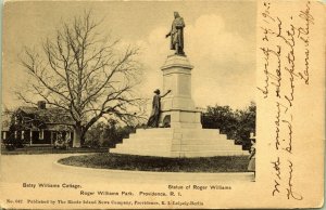 Roger Williams Statue Park Rotograph Providence Rhode Island Postcard 1905