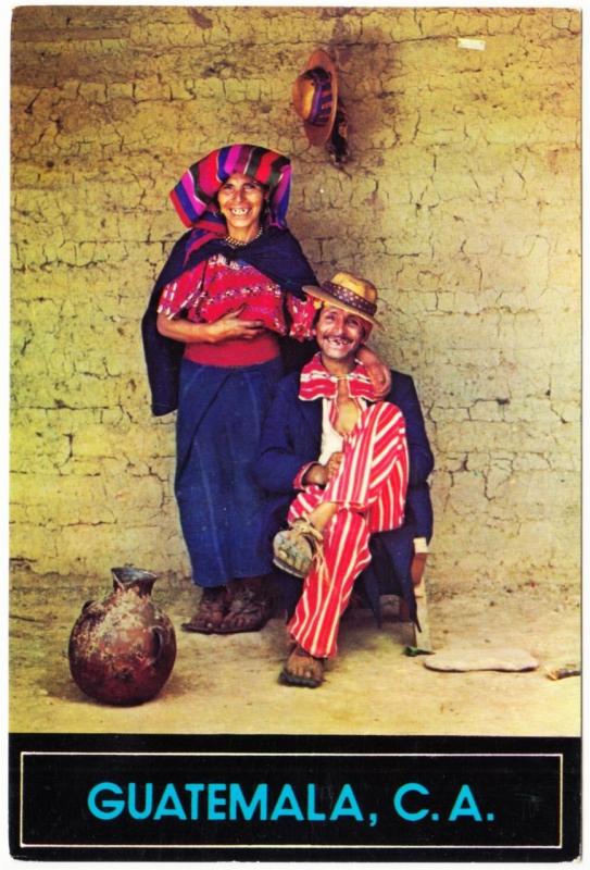 Guatemala Todos Santos Cuchumatan Local Indian Woman and Man 1980 Postcard