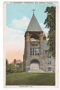 Gymnasium Washington & Jefferson College Pennsylvania 1924 postcard