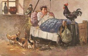 \A farmer nightmare\ Vintage humorous postcard