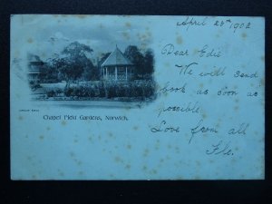 Norfolk NORWICH Chapel Field Gardens BANDSTAND c1902 UB DUPLEX 575 Postcard