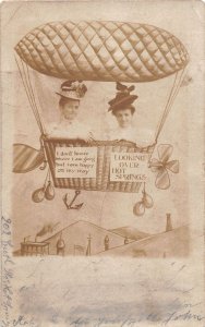 J56/ Interesting RPPC Postcard c1910 Hot Springs Arkansas Hot Air Balloon 110