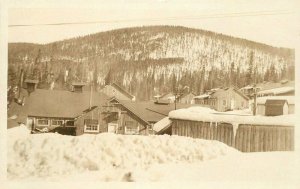 1920s Western Mountain Logging Lumber mining Camp RPPC Photo Postcard 6227