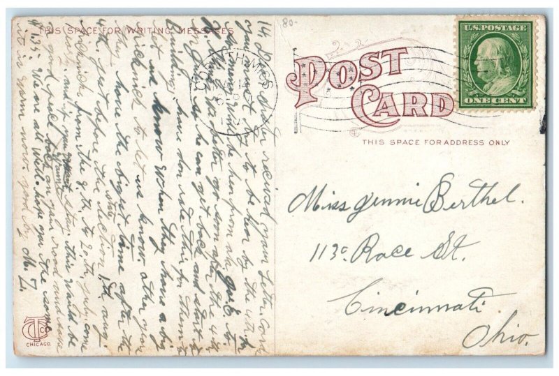 c1910's I. C. Depot Station Railroad Train Corinth Mississippi MS Postcard 