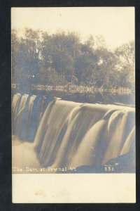 RPPC THE DAM AT POWNAL VERMONT 1908 VINTAGE REAL PHOTO POSTCARD VT.