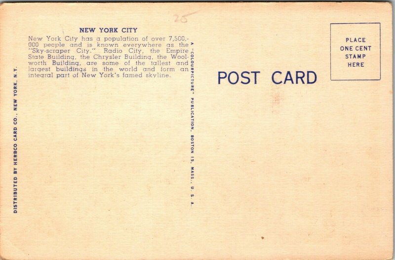 FOYER - RADIO CITY MUSIC HALL , LINEN, UNPOSTED, NEW YORK CITY, NY - POSTCARD