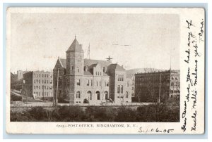 1905 Post Office Building Binghamton New York NY Posted Antique Postcard