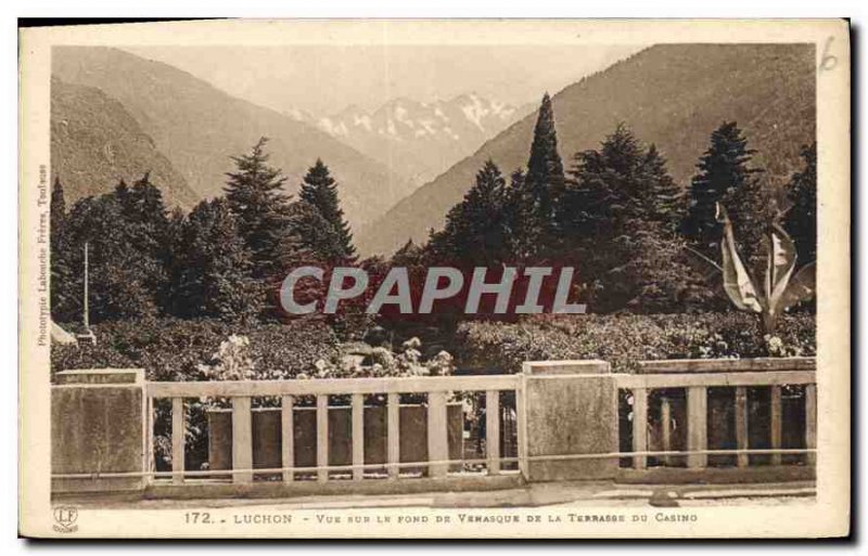 Old Postcard Luchon View Verasque Fond de la Terrasse du Casino