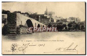 Old Postcard Avignon Pont St Benezet and the Palais Des Papes