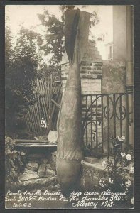 Ca 1918 RPPC* WW1 NANCY FRANCE SHOWS LANDING OF UNEXPLODED 300 SEE INFO