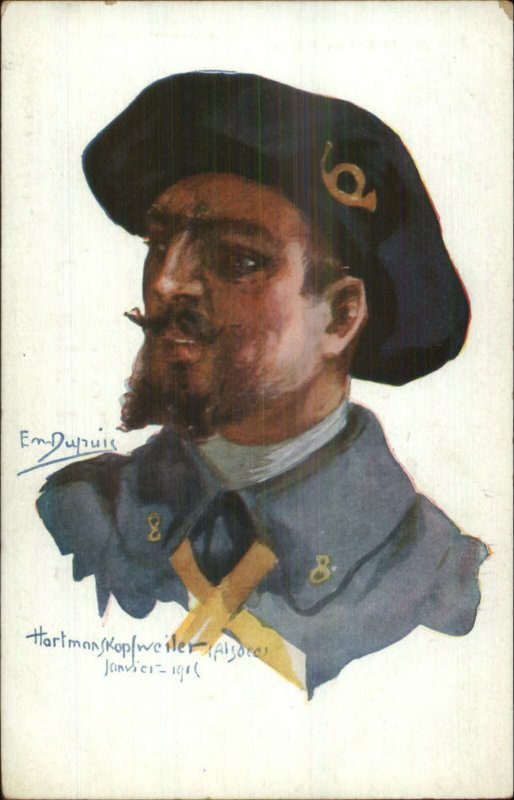 Em. Dupuis Military Soldier Uniform Caricatures Hartmans Kopweiler  Postcard