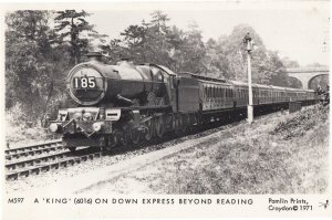 A King 6016 Train No 185 Leaves Reading Railway Station Postcard