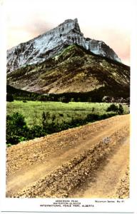 WATERTON AB - Anderson Peak Hand Colored Real Photo Postcard