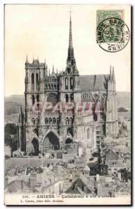 CPA Amiens Cathedral as the crow flies