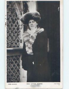1905 rppc film LETTICE FAIRFAX - BRITISH SILENT MOVIE ACTRESS HM0996