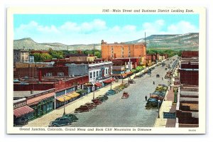 Postcard Main Street & Business District Looking East Grand Junction Colorado